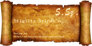 Stiglitz Szirén névjegykártya